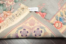 4x6 Celadon, Ivory, Lavender Color Hand Knotted Chinese Art Deco Wool Traditional Oriental Rug