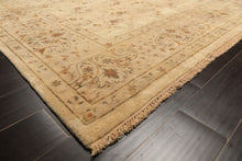 9x12 Beige, Caramel, Green Color Hand Knotted Agra Wool Traditional Oriental Rug