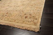 9x12 Beige, Caramel, Green Color Hand Knotted Agra Wool Traditional Oriental Rug