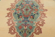 4x6 Ivory, Turquoise, Blush Color Hand Knotted Indo Kerman New Zealand Wool Traditional Oriental Rug