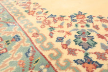 4x6 Ivory, Turquoise, Blush Color Hand Knotted Indo Kerman New Zealand Wool Traditional Oriental Rug