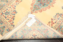 4x6 Ivory, Turquoise, Blush Color Hand Knotted Indo Kerman New Zealand Wool Traditional Oriental Rug