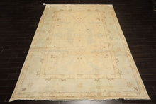 9x12 Beige, Celadon, Olive Color Hand Knotted Oushak Wool Transitional Oriental Rug