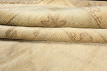 9x12 Beige, Celadon, Olive Color Hand Knotted Oushak Wool Transitional Oriental Rug