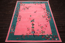 LoomBloom Multi Sizes Bubblegum Pink Hand Tufted Vase Chinese Art Deco New Zealand Wool Oriental Area Rug