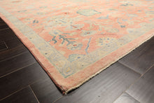 9x12 Blush, Blue, Mint Color Hand Knotted Oushak Wool Transitional Oriental Rug