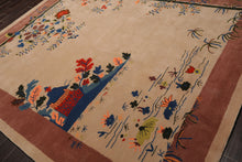 LoomBloom Multi Sizes Beige Hand Tufted Pictorial Chinese Art Deco New Zealand Wool Oriental Area Rug