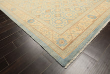 8x11 Beige, Aqua, Bown Color Hand Knotted Chobi Peshawar Wool Transitional Oriental Rug