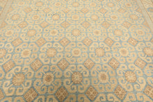 8x11 Beige, Aqua, Bown Color Hand Knotted Chobi Peshawar Wool Transitional Oriental Rug