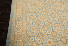 8x11 Beige, Aqua, Bown Color Hand Knotted Chobi Peshawar Wool Transitional Oriental Rug