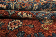 8x10 Rust, Navy, Ivory Color Hand Knotted Oushak Wool Traditional Oriental Rug