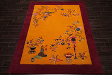 LoomBloom Multi Sizes Gold Hand Tufted Floral Chinese Art Deco New Zealand Wool Oriental Area Rug