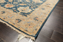6x9 Navy, Gray, Beige Color Hand Knotted Oushak Wool Traditional Oriental Rug