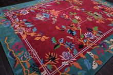 LoomBloom Multi Size Turquoise Hand Tufted Lantern Transitional Chinese Art Deco New Zealand Wool Oriental Area Rug