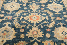 6x9 Navy, Gray, Beige Color Hand Knotted Oushak Wool Traditional Oriental Rug