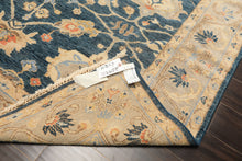 6x9 Navy, Gray, Beige Color Hand Knotted Oushak Wool Traditional Oriental Rug