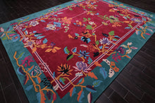 LoomBloom Multi Size Turquoise Hand Tufted Lantern Transitional Chinese Art Deco New Zealand Wool Oriental Area Rug