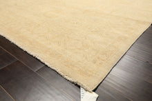 8x10 Beige, Tan, Celadon Color Hand Knotted Oushak Wool Transitional Oriental Rug