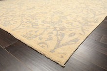 8x10 Ivory, Gray, Teal Color Hand Knotted Peshawar Wool Transitional Oriental Rug