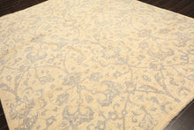 8x10 Ivory, Gray, Teal Color Hand Knotted Peshawar Wool Transitional Oriental Rug