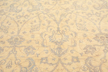 8x10 Ivory, Gray, Teal Color Hand Knotted Peshawar Wool Transitional Oriental Rug