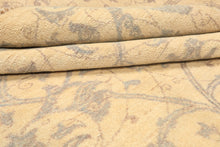 8x10 Ivory, Gray, Teal Color Hand Knotted Peshawar Wool Transitional Oriental Rug