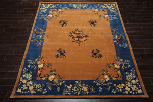 LoomBloom Multi Sizes Camel Hand Tufted  Chinese Art Deco New Zealand Wool Oriental Area Rug