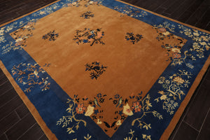 LoomBloom Multi Sizes Camel Hand Tufted  Chinese Art Deco New Zealand Wool Oriental Area Rug