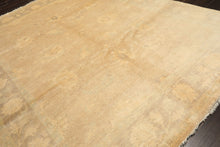 8x10 Beige, Taupe, Celadon Color Hand Knotted Oushak New Zealand Wool Transitional Oriental Rug