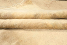 8x10 Beige, Taupe, Celadon Color Hand Knotted Oushak New Zealand Wool Transitional Oriental Rug