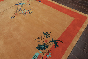 LoomBloom Multi Sizes Beige Hand Tufted  Chinese Art Deco New Zealand Wool Oriental Area Rug