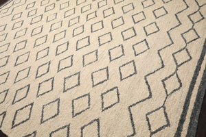 LoomBloom Multi Sizes Oatmeal Hand Woven Flatweave Contemporary Geometric Wool Oriental Area Rug