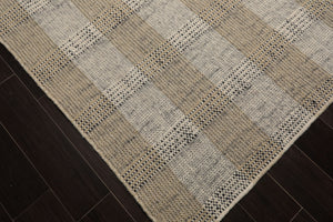 LoomBloom Plaid  Multi Sizes Ivory Hand Woven Flatweave Modern Wool Oriental Area Rug