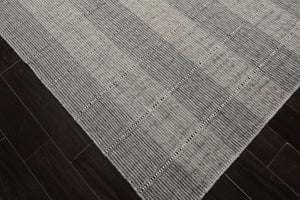 LoomBloom Plaid  Multi Sizes Gray Hand Woven Flatweave Modern Wool Oriental Area Rug