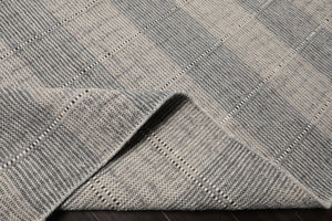 LoomBloom Plaid  Multi Sizes Gray Hand Woven Flatweave Modern Wool Oriental Area Rug