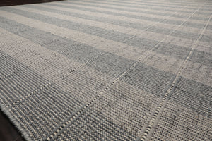 LoomBloom Plaid  Multi Sizes Gray Hand Woven Flatweave Modern Wool Oriental Area Rug