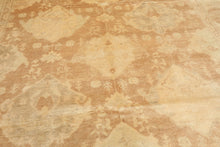 8x10 Tan, Beige, Celadon Color Hand Knotted Oushak New Zealand Wool Transitional Oriental Rug