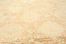 8x10 Tan, Beige, Celadon Color Hand Knotted Oushak New Zealand Wool Transitional Oriental Rug