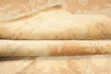 8x10 Tan, Beige, Celadon Color Hand Knotted Oushak New Zealand Wool Transitional Oriental Rug