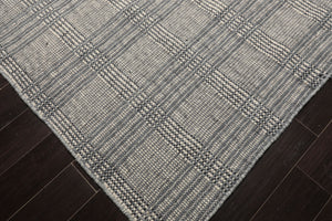 LoomBloom Plaid  Multi Sizes Ivory Hand Woven Flatweave Modern Wool Oriental Area Rug