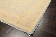 8x10 Beige, Tan, Aqua Color Hand Knotted Oushak Wool Transitional Oriental Rug