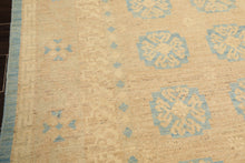 8x10 Beige, Tan, Aqua Color Hand Knotted Oushak Wool Transitional Oriental Rug