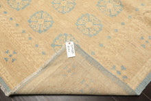 8x10 Beige, Tan, Aqua Color Hand Knotted Oushak Wool Transitional Oriental Rug