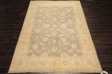 8x10 Gray, Ivory, Tan Color Hand Knotted Chobi Peshawar Wool Traditional Oriental Rug