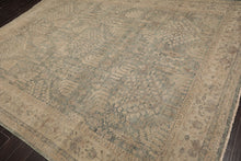 LoomBloom 9'x12' Celadon Hand Knotted Distressed Traditional Garden Wool Oriental Area Rug