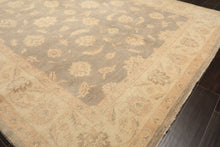 8x10 Gray, Ivory, Tan Color Hand Knotted Chobi Peshawar Wool Traditional Oriental Rug