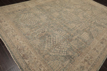 LoomBloom 9'x12' Celadon Hand Knotted Distressed Traditional Garden Wool Oriental Area Rug