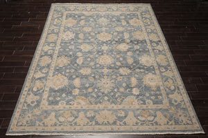 LoomBloom 9'x12' Slate Hand Knotted Traditional Oushak Wool Oriental Area Rug