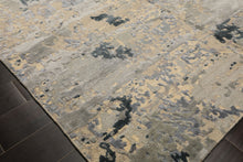 6x9 Beige, Gray, Blue Color Hand Knotted Sherpa Wool & Bamboo Silk Transitional Oriental Rug