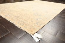 6x9 Beige, Aqua, Light Blue Color Hand Knotted Oushak Wool Transitional Oriental Rug